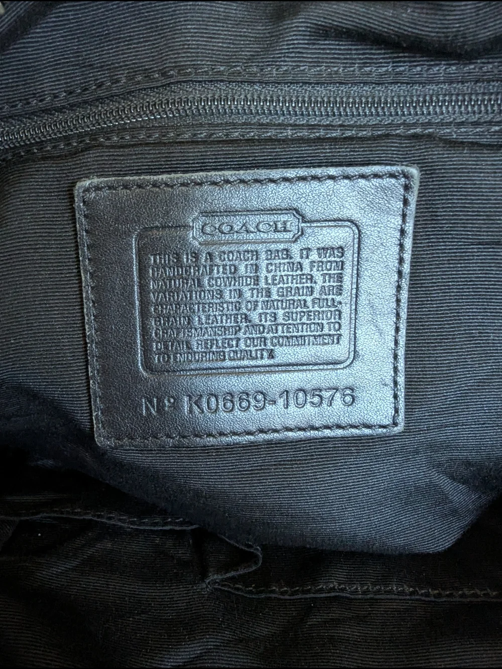 Coach Black Leather Hobo with Contrast Stitching